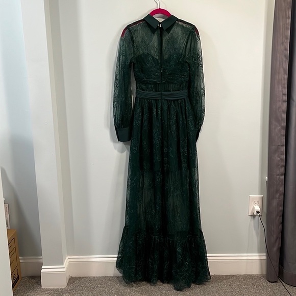 Self-Portrait Gathered Chantilly lace maxi dress UK4/US0 - Picture 6 of 6